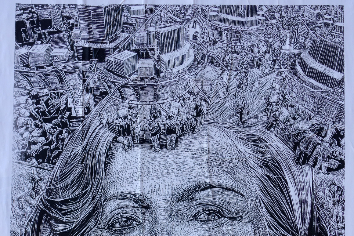 Political Street art wheat paste on Clinton in San Francisco, CA